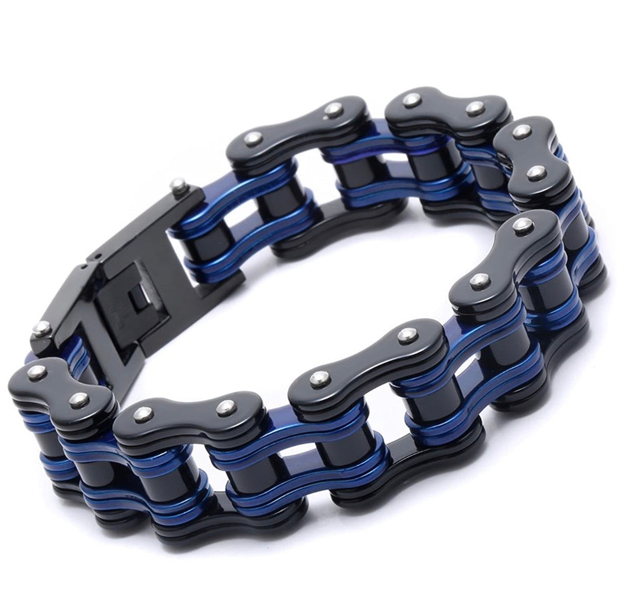 Thin Blue Line Men's Stainless Steel Biker Link Chain Wristband Motorc –  The Thin Blue Line Canada